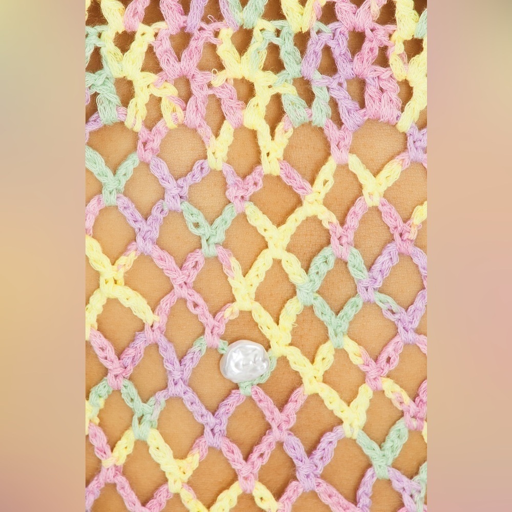 NWT Lovers and Friends Pippo Crochet Mini Dress in Pink - swim coverup - XS - Picture 7 of 7